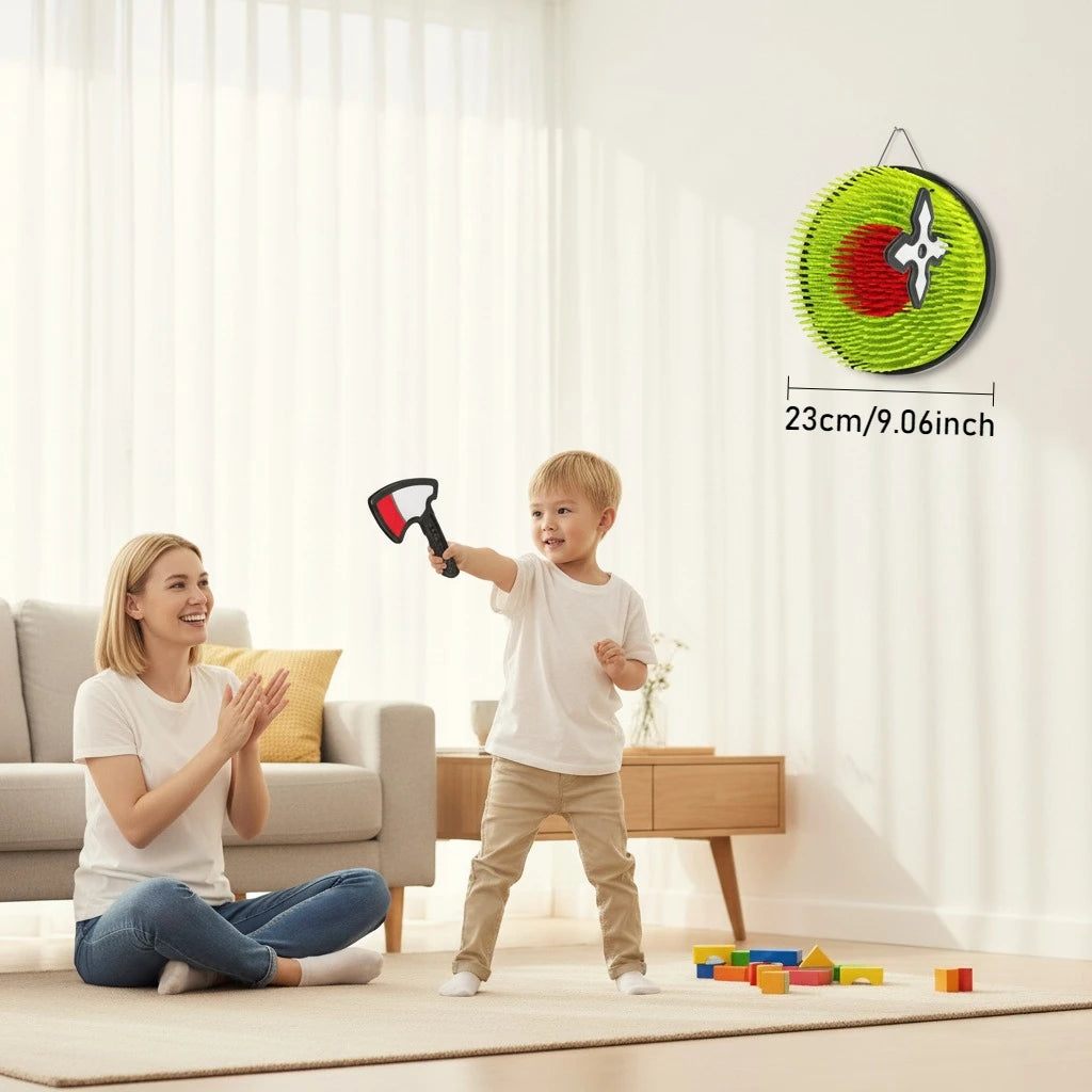 Children's Toy Throwing Axe and Dart Target Set