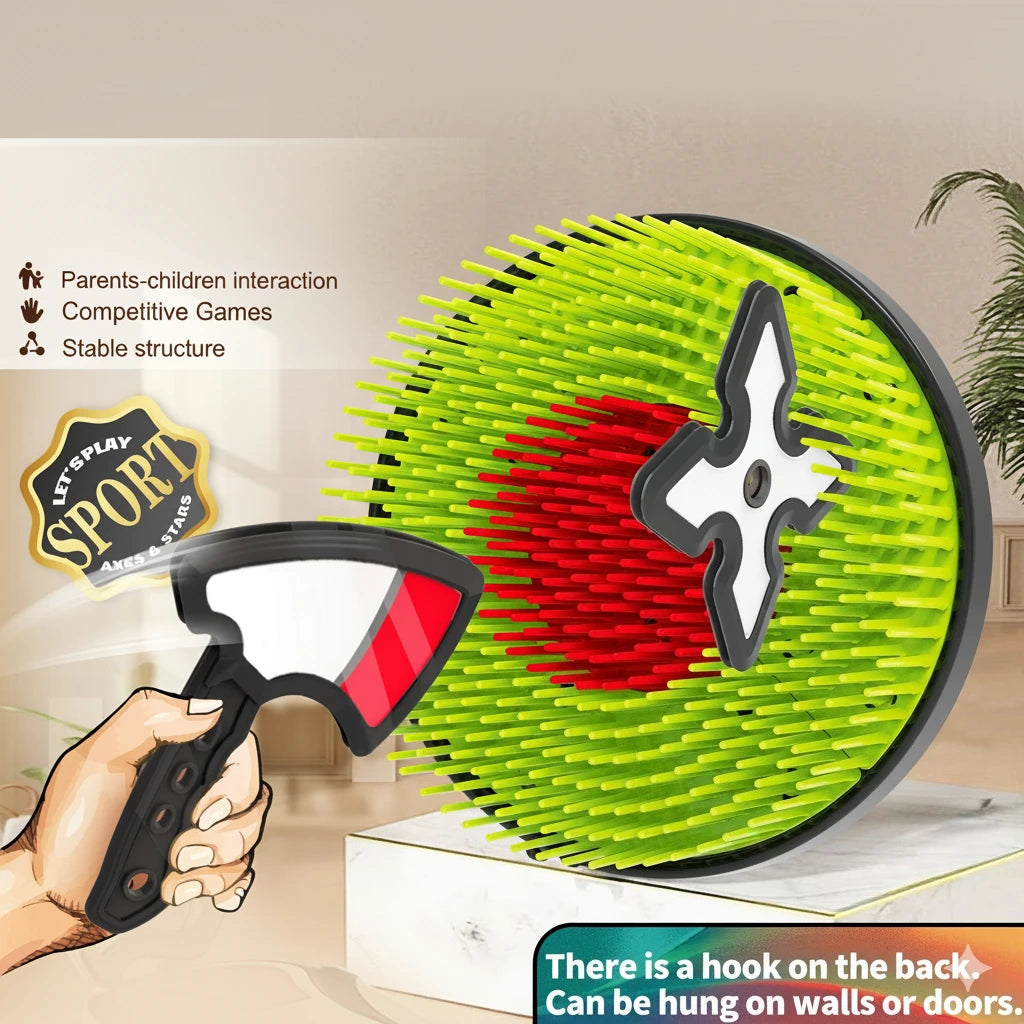 Children's Toy Throwing Axe and Dart Target Set
